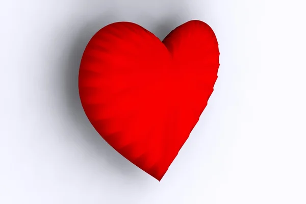 Coração vermelho no fundo branco — Fotografia de Stock