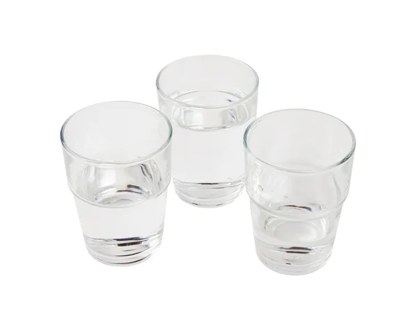 Tři sklenice vody — Stock fotografie