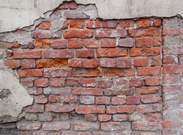 Stare uszkodzone ceglane ściany — Zdjęcie stockowe