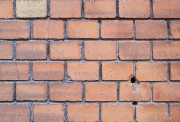 stock image Old red brick wall and one yellow