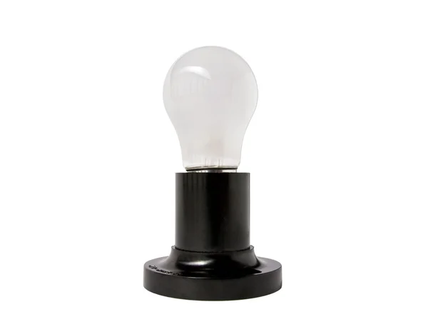 Elektrische Lampe in Steckdose Clipping Pfad — Stockfoto