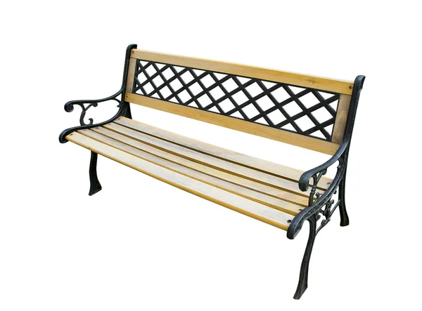 Old garden bench on white — Stok fotoğraf