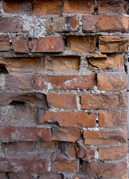 古い破損したレンガの壁 — ストック写真