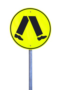 Yellow Pedestrian Crossing Sign clipart