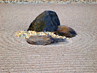 Karesansui - Japanese dry rock garden clipart