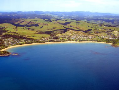 Aerial of Coopers Beach, New Zealand clipart