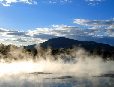 Geothermal activity in Kuirau Park, NZ clipart