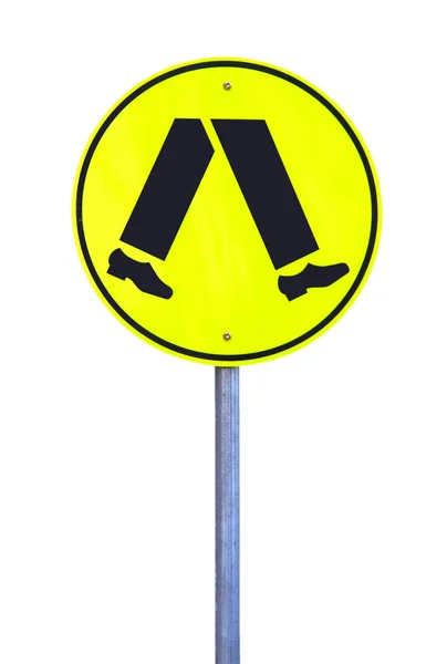 黄色的行人过路处标志 — 图库照片