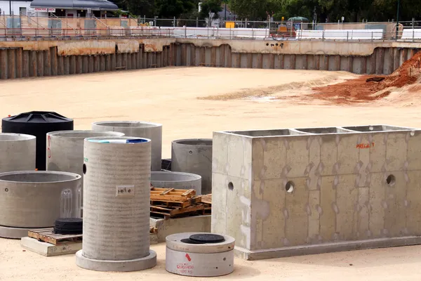 stock image Precast Concrete in Construction Pit