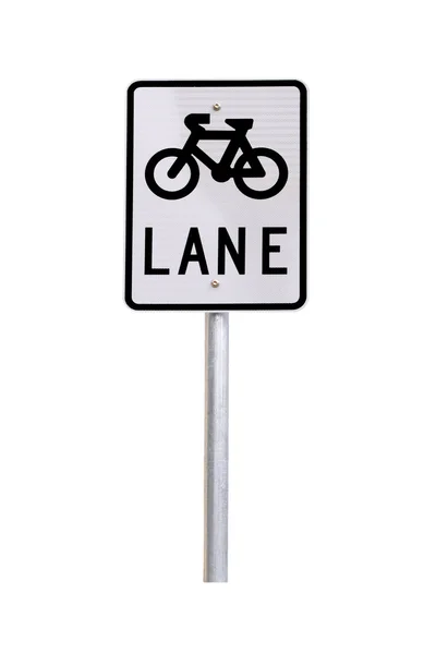 Bisiklet şeritli trafik işaretleri — Stok fotoğraf