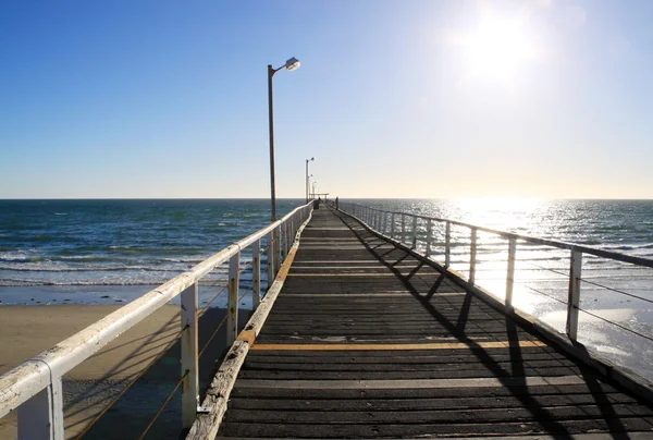 Long Wooden Jetty over Ocean — Stock Photo, Image