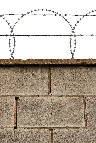 高度なセキュリティ - 有刺鉄線で壁 — ストック写真