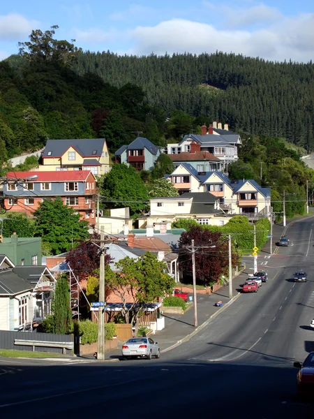 Steep street in Dunedin, New Zealand — Stock Photo, Image