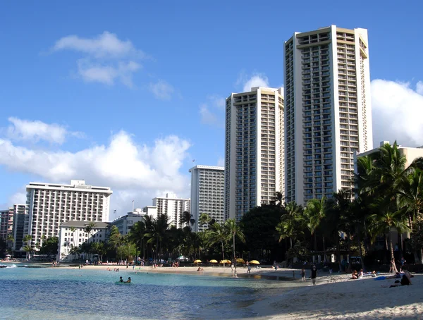 Hotels on Waikiki Beach, Hawaii — Stock Photo, Image