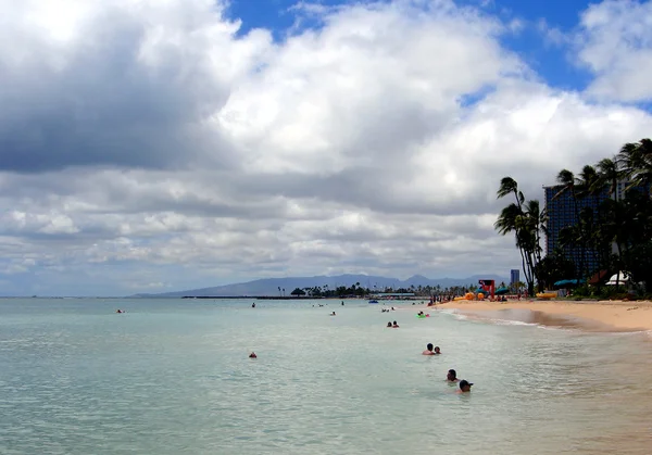 Plaży Waikiki, Hawaje — Zdjęcie stockowe