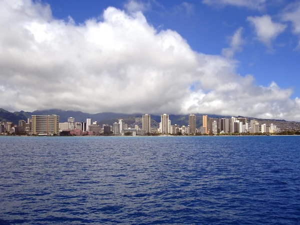 Waikiki beach ακτογραμμή, oahu, Χαβάη — Φωτογραφία Αρχείου