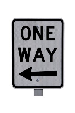 Reflective One Way Sign with Arrow clipart
