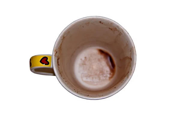 Mug Cokelat Panas Kosong di Putih — Stok Foto