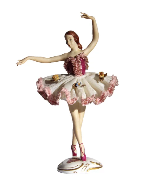 古色古香的德累斯顿花边瓷芭蕾舞女演员 — 图库照片