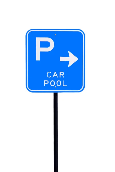 Sinal de estacionamento da piscina de carro, isolado no branco — Fotografia de Stock