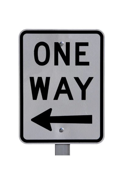 Reflective One Way Sign with Arrow — Stock Photo, Image
