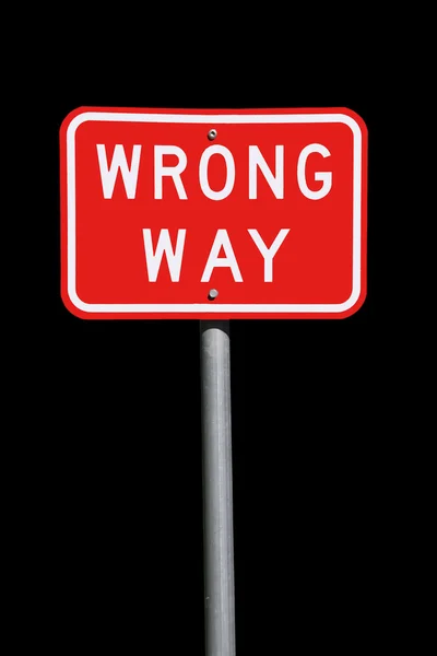 잘못 된 방향으로 교통 표지 — 스톡 사진