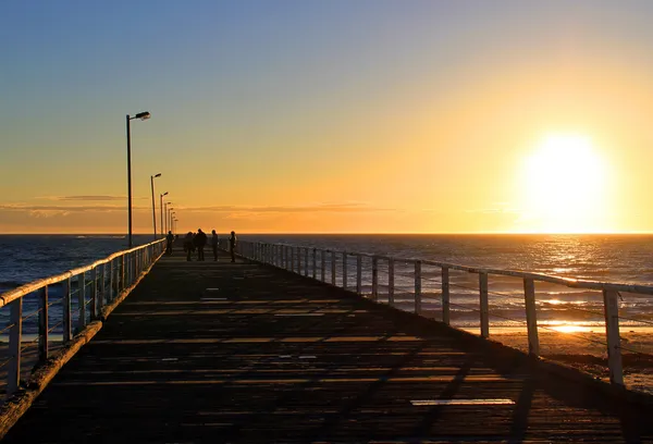 Zachód słońca od semafora jetty, australia — Zdjęcie stockowe