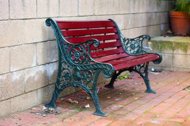 Iron and Wood Garden Bench clipart