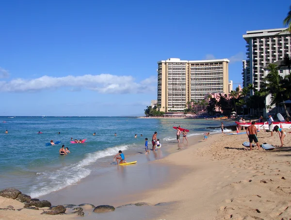 Plaży Waikiki, Hawaje — Zdjęcie stockowe