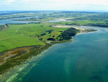 Aerial View of Northland Coastline, NZ clipart