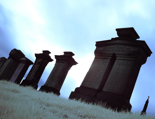 stock image Cemetary in infrared light