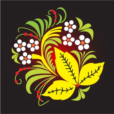 Khokhlomskaya rospis, ornamental patte clipart