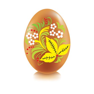 Easter egg, Khokhlomskaya rospis clipart