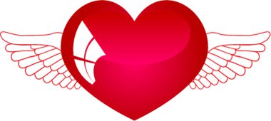 Heart with wings clipart