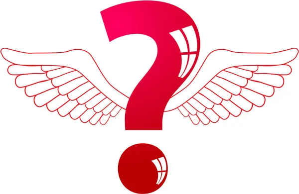 Winged-question — Stock Vector