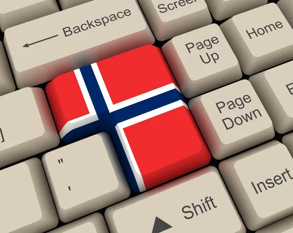 Klíč Norsko vlajka — Stock fotografie