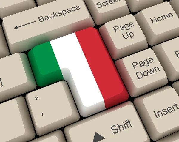 Klíč vlajka Itálie — Stock fotografie