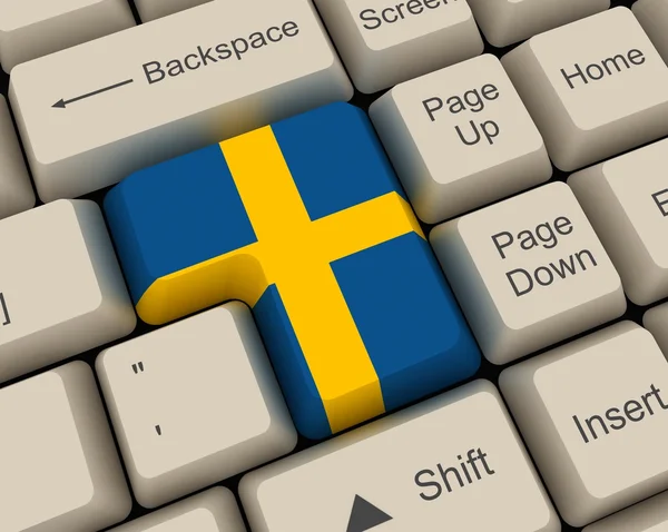 Svezia chiave di bandiera — Foto Stock