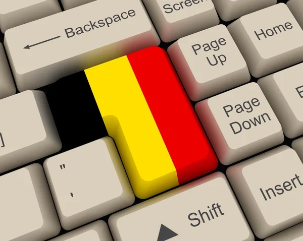 Klíč pod vlajkou Belgie — Stock fotografie