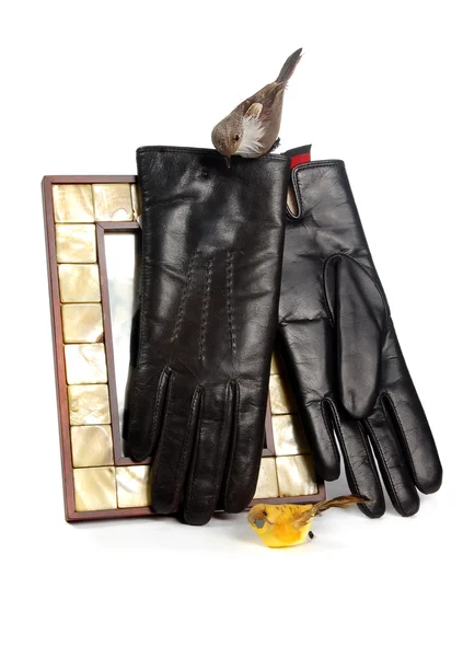 Pánské kožené rukavice — Stock fotografie