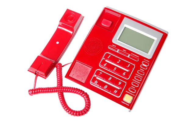 Červené telefonní zapojovač — Stock fotografie