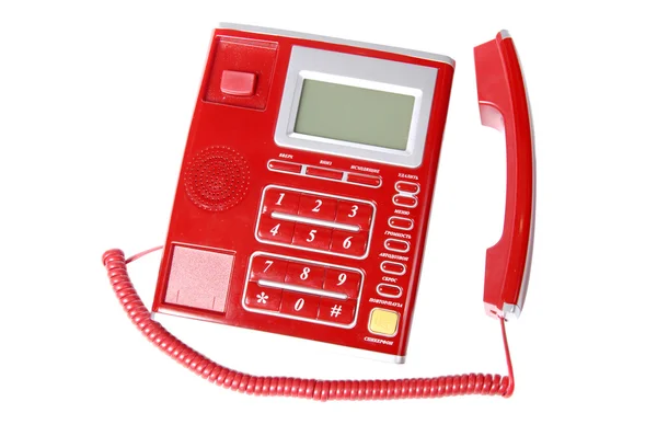 Červené telefonní zapojovač — Stock fotografie