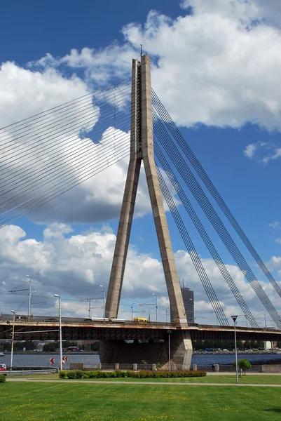 Stock image Cable bridge in Riga, Latvia