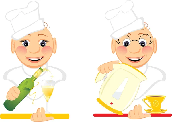 Δύο καλά μάγειρες — Διανυσματικό Αρχείο