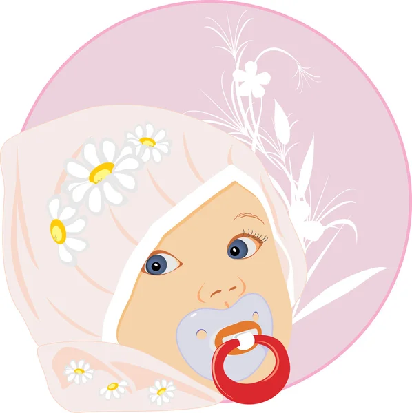Portrait of the baby. Sticker — Stock Vector