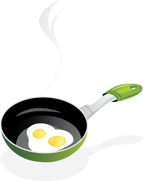 stock vector Frying-pan with fried-egg