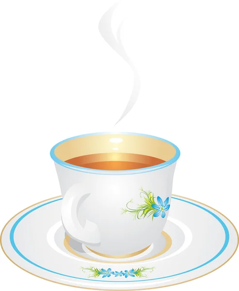 Чашку з чаєм. Ізольовані на білому — стоковий вектор