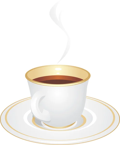 Tasse mit Kaffee vorhanden. isoliert auf dem weißen — Stockvektor