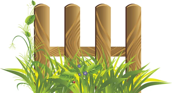 Grass and wooden protection — Stock Vector