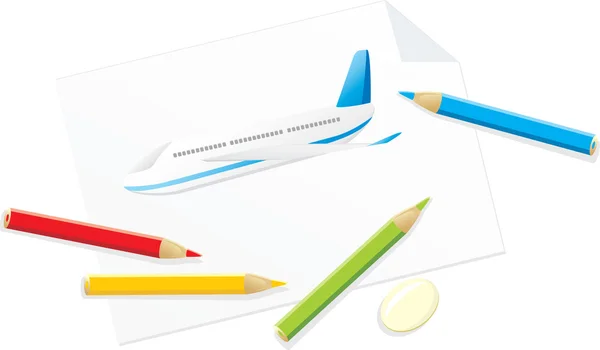Kresba z letadla — Stockový vektor